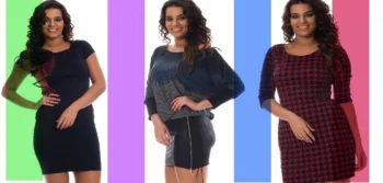 Desenli ve Ceketli Büyük Beden Elbiseler